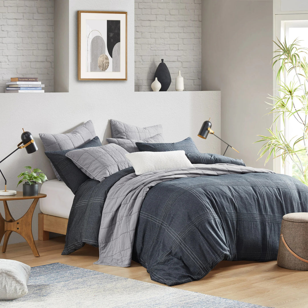 Anders Charcoal Duvet Cover Set Duvet Covers By Croscill Home LLC