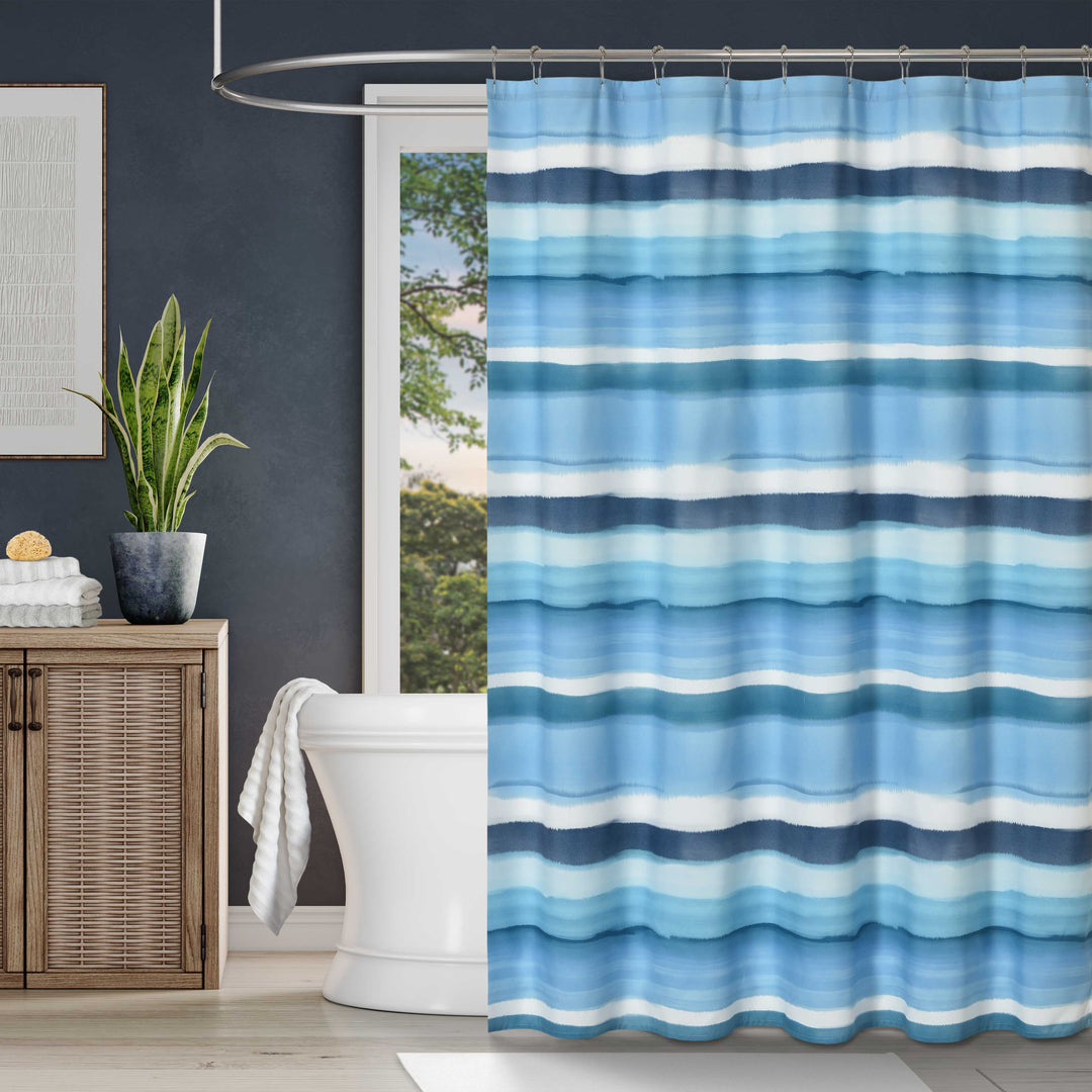 Balboa Blue Shower Curtain Shower Curtain By J. Queen New York