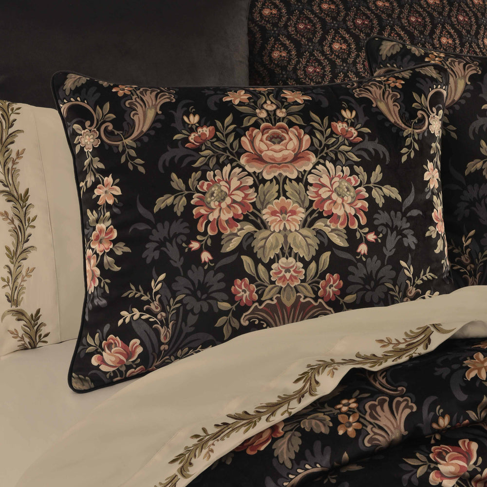 J Queen Chanticleer Black 4-Piece Comforter Set in Queen- Final Sale Comforter Sets By US Office - Latest Bedding