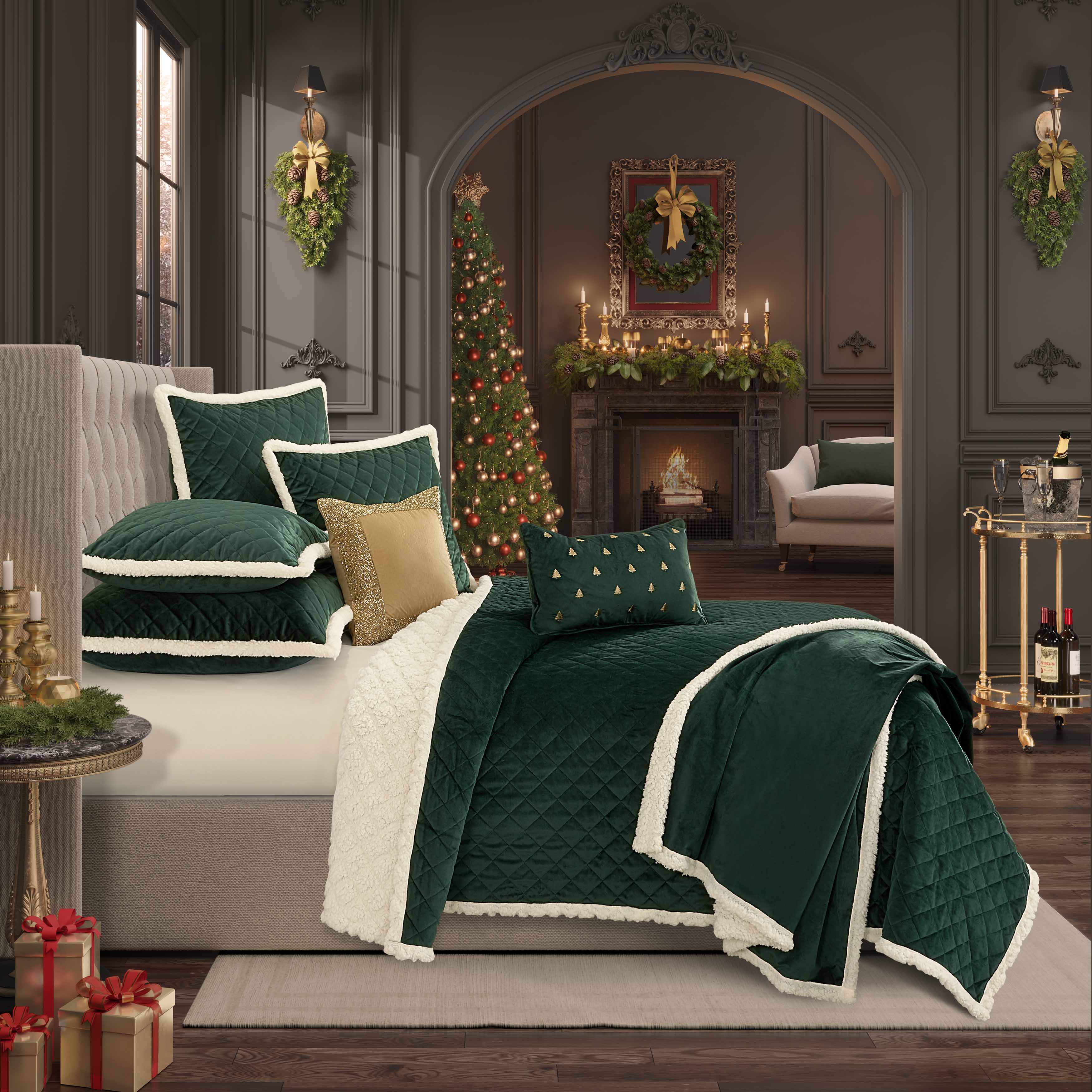 Casey Sherpa Evergreen 3-Piece Quilt Set – Latest Bedding