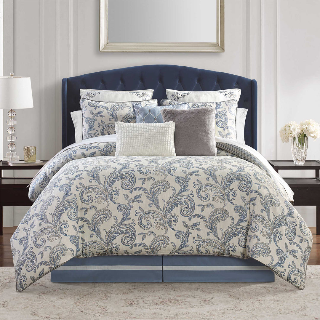 Florence Chambray Blue 6 Piece Comforter Set Comforter Sets By Waterford