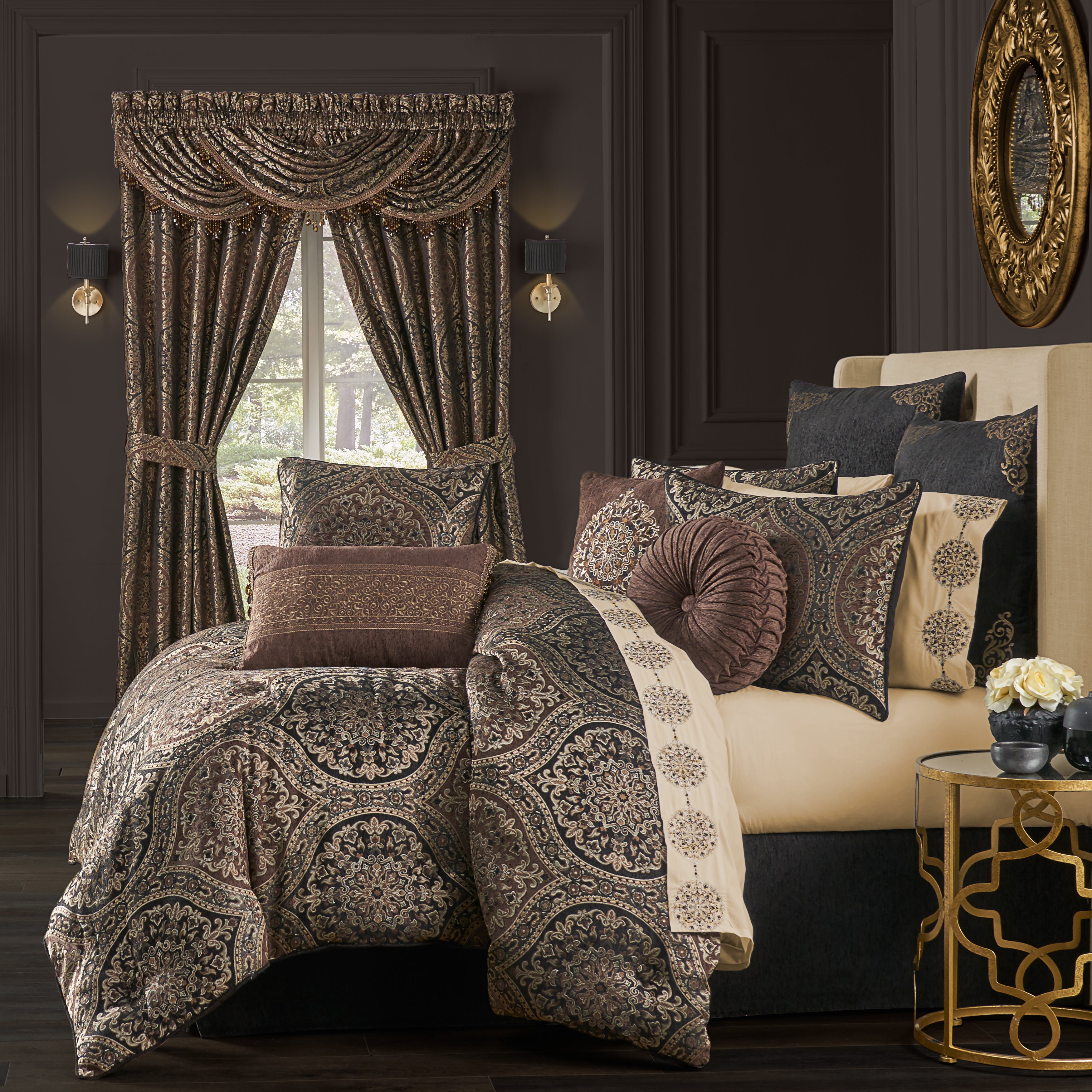 safhome Chocolate Brown 5 Pieces Pinch Pleated Emperor King Size Comforter  Set (Comforter + 4 Pillow Cases) 1200 Series Egyptian Cotton Duvet Insert :  : Home