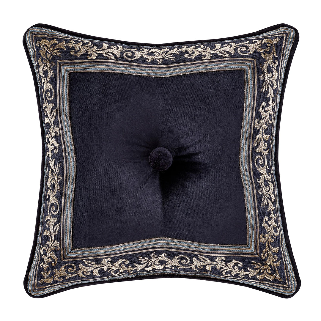 Middlebury Indigo Square Decorative Throw Pillow 18" x 18" By J Queen Throw Pillows By J. Queen New York