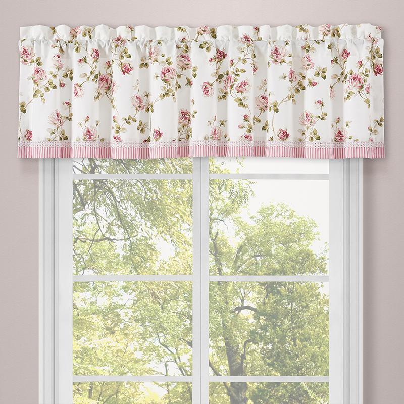 Rosemary Rose Window Straight Valance By J Queen Window Valances By J. Queen New York