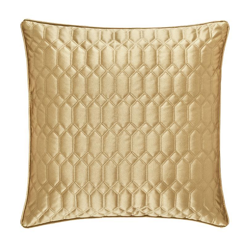 Satinique Gold Square Decorative Throw Pillow By J Queen Throw Pillows By J. Queen New York