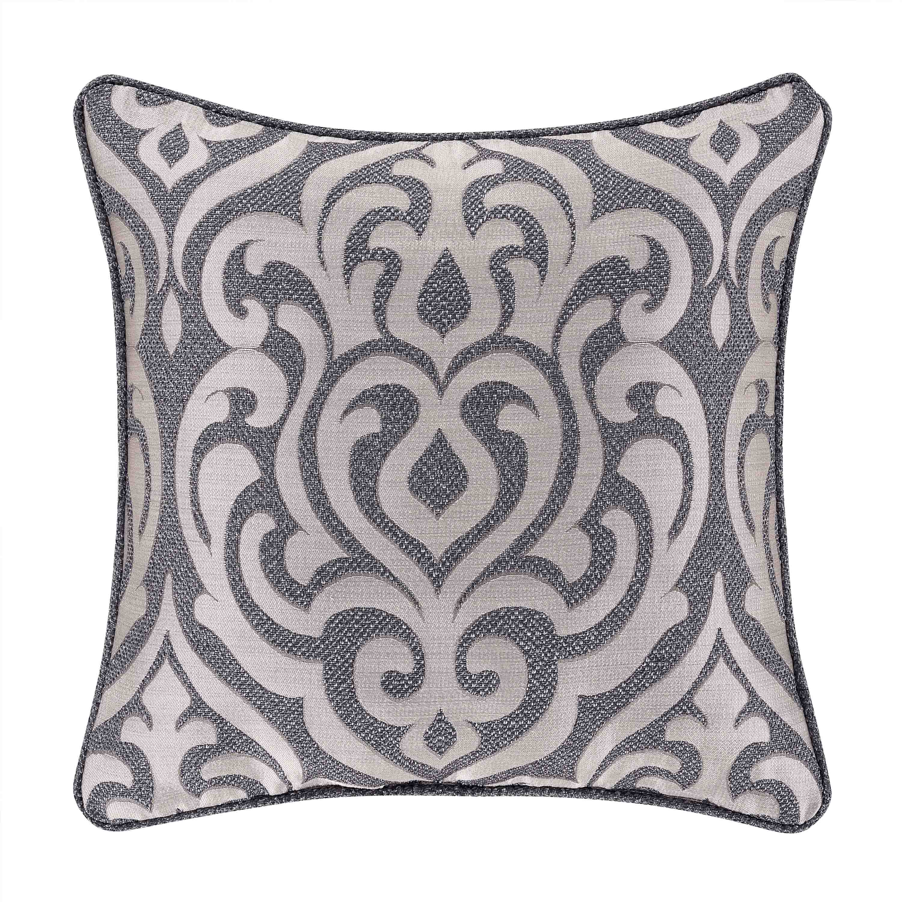 J Queen Tribeca Charcoal Square Decorative Throw Pillow 20"W x 20"L