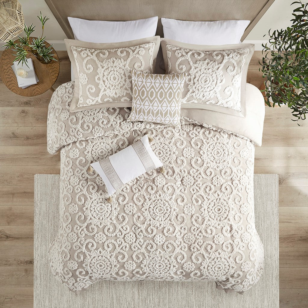 Cayman Taupe 3 Piece Comforter Set Comforter Sets By JLA HOME/Olliix (E & E Co., Ltd)