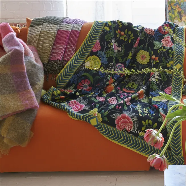 Brocart Damask Floral Throw Throws By Designers Guild