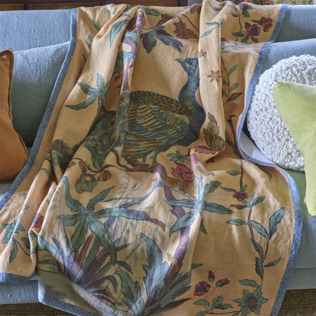 Peacock Toile Throw Throws By Designers Guild