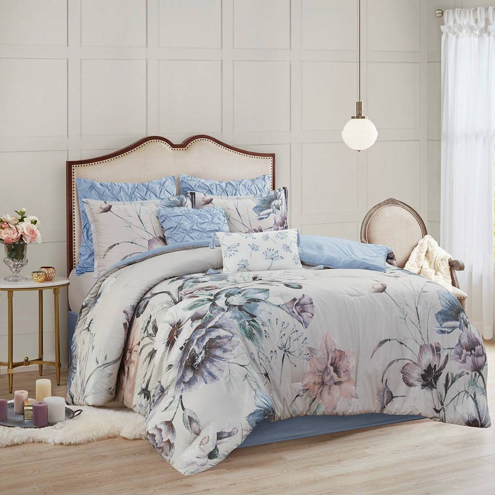 Cassandra 8 Piece Cotton Printed Comforter Set Comforter Sets By JLA HOME/Olliix (E & E Co., Ltd)