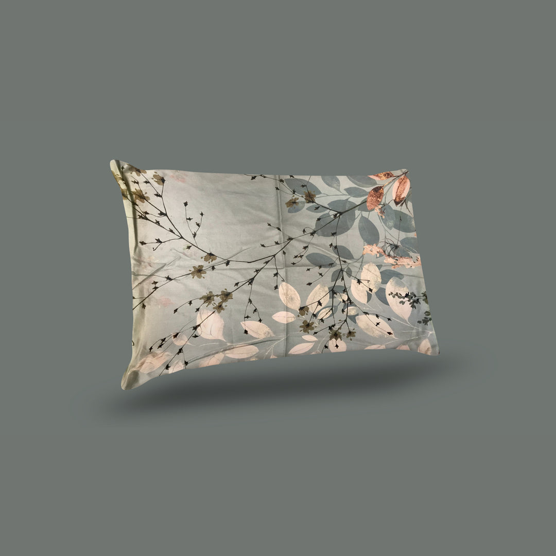 Bebejan Peach Leaves on Sage Sham Set - Final Sale Sham By US Office - Latest Bedding