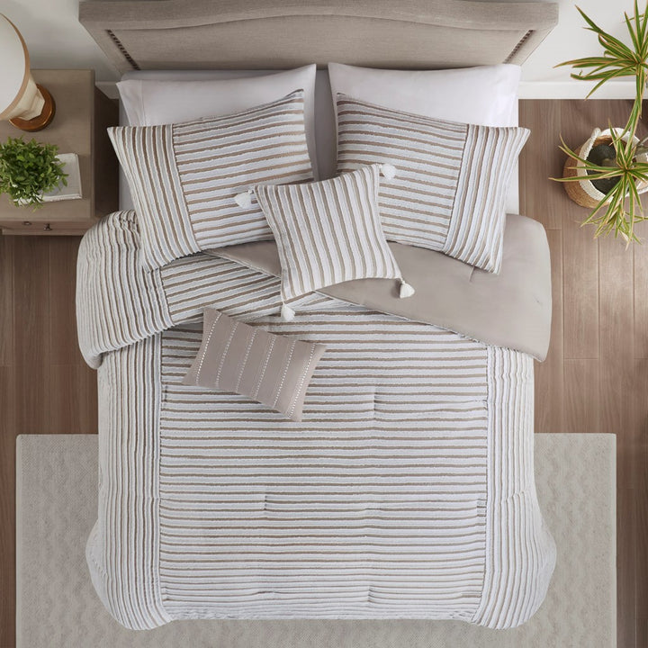 Taylor 5 Piece Clipped Jacquard Comforter Set Comforter Sets By JLA HOME/Olliix (E & E Co., Ltd)