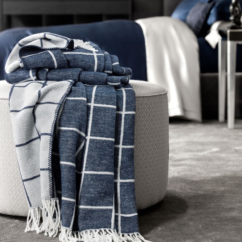 Barnet Blue Decorative Throw Throws By Togas