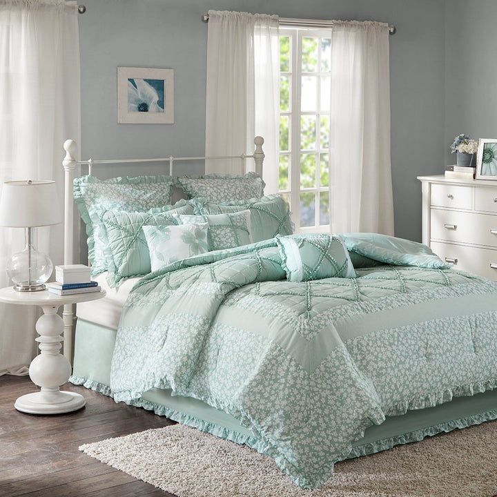 Mindy 9 Piece Cotton Percale Comforter Set Comforter Sets By JLA HOME/Olliix (E & E Co., Ltd)