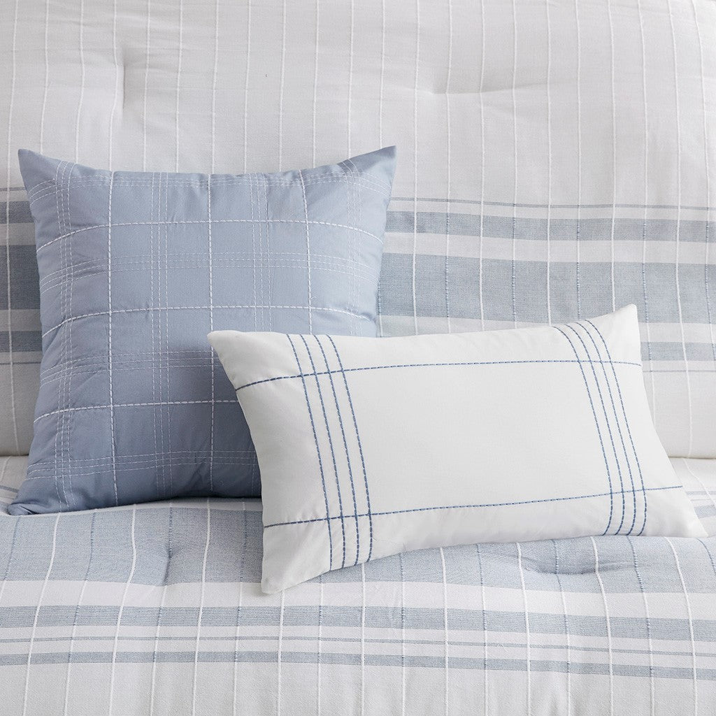 Kateline White/Blue 6 Piece Comforter Set Comforter Sets By JLA HOME/Olliix (E & E Co., Ltd)