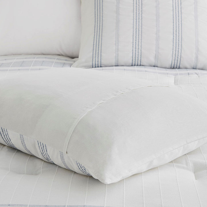 Kateline White/Blue 6 Piece Comforter Set Comforter Sets By JLA HOME/Olliix (E & E Co., Ltd)