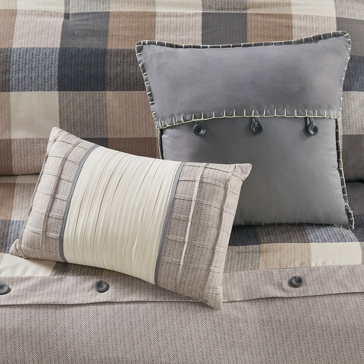 Ridge 7 Piece Herringbone Comforter Set Comforter Sets By JLA HOME/Olliix (E & E Co., Ltd)