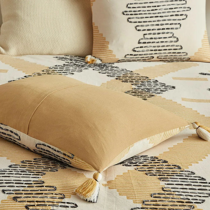 Yarnio 3 Piece Cotton Comforter Set Comforter Sets By JLA HOME/Olliix (E & E Co., Ltd)