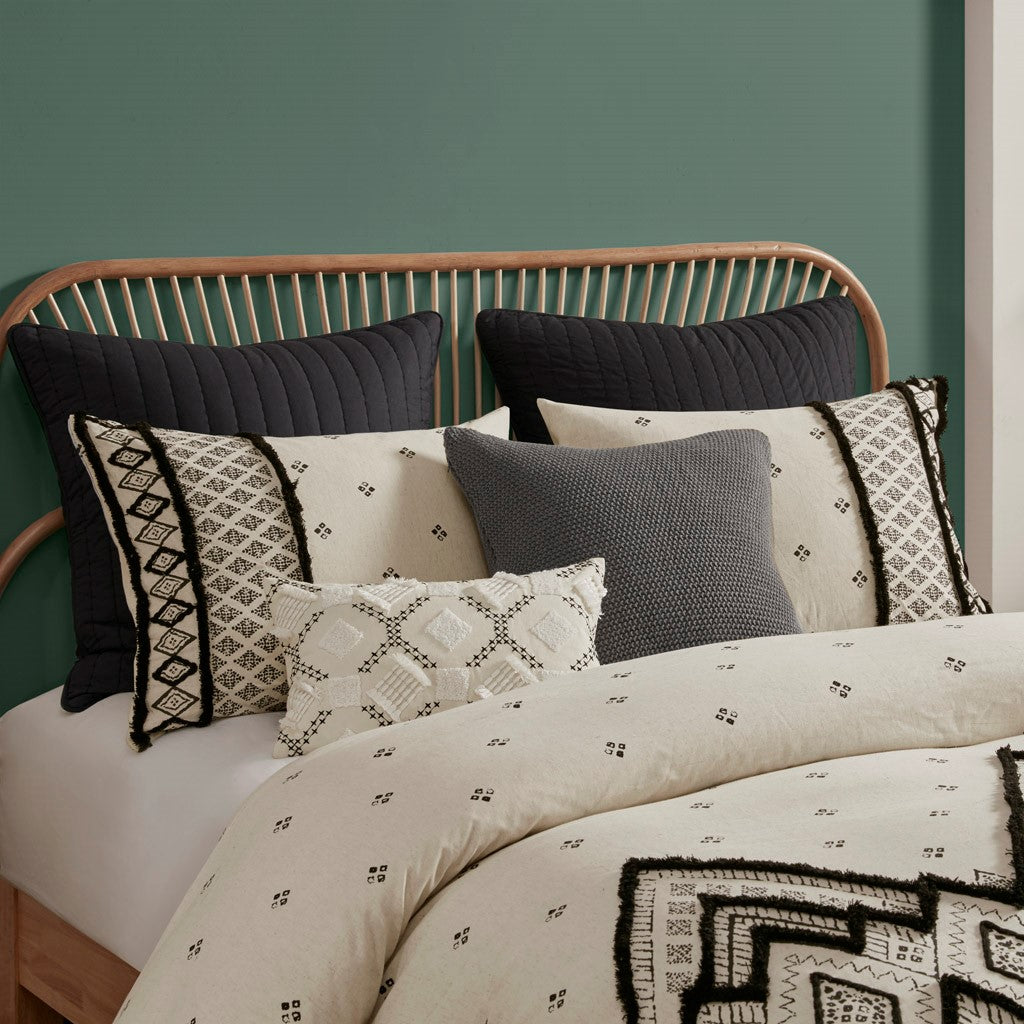 Marta 3 Piece Cotton and Flax Linen Blend Comforter Set Comforter Sets By JLA HOME/Olliix (E & E Co., Ltd)