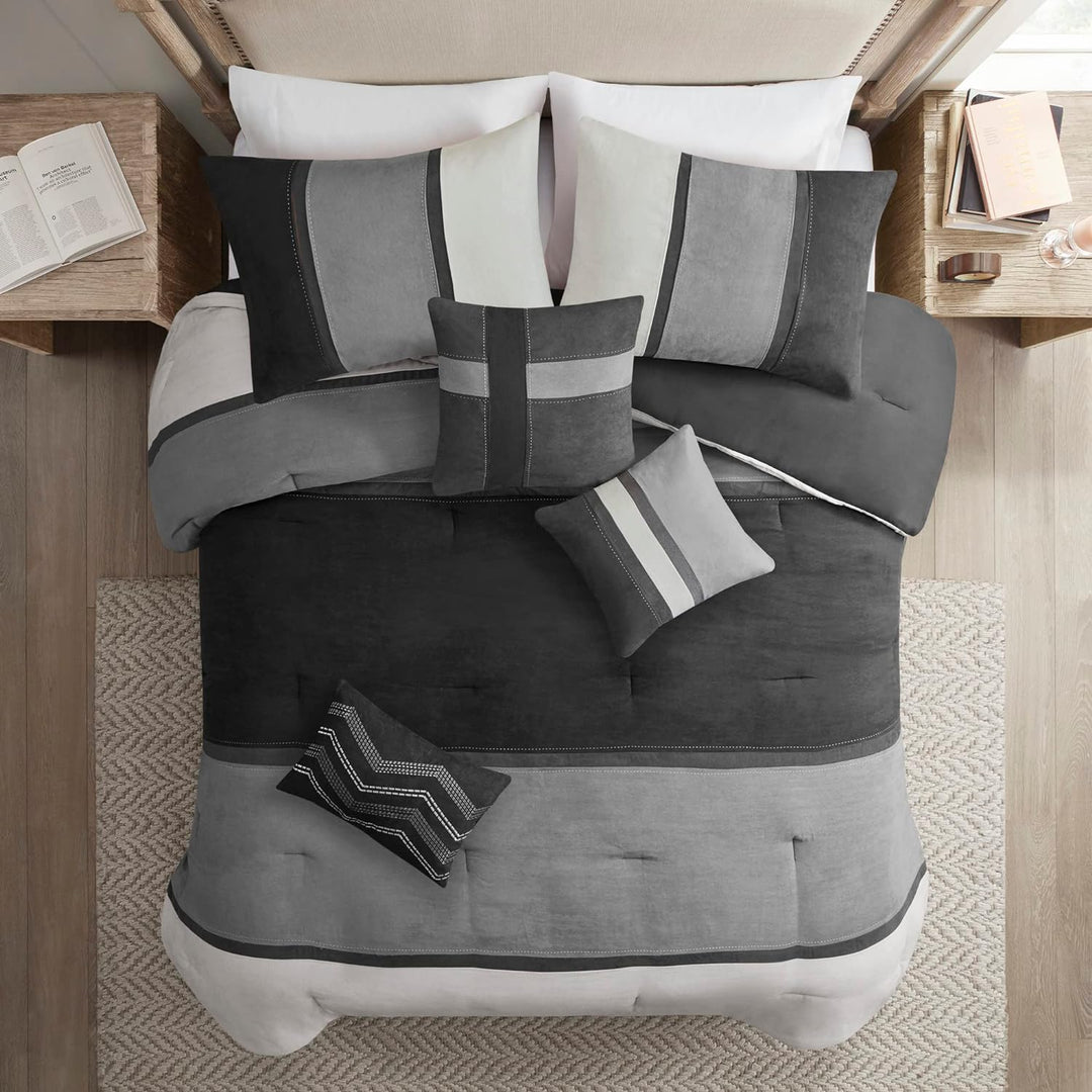 Palisades 7 Piece Faux Suede Comforter Set Comforter Sets By JLA HOME/Olliix (E & E Co., Ltd)