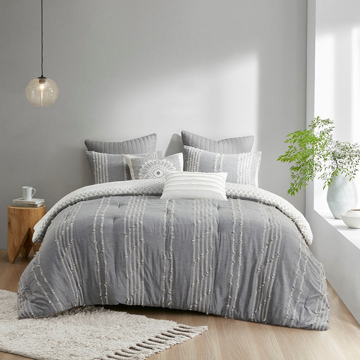 Kara Cotton Jacquard 3 Piece Comforter Set Comforter Sets By JLA HOME/Olliix (E & E Co., Ltd)