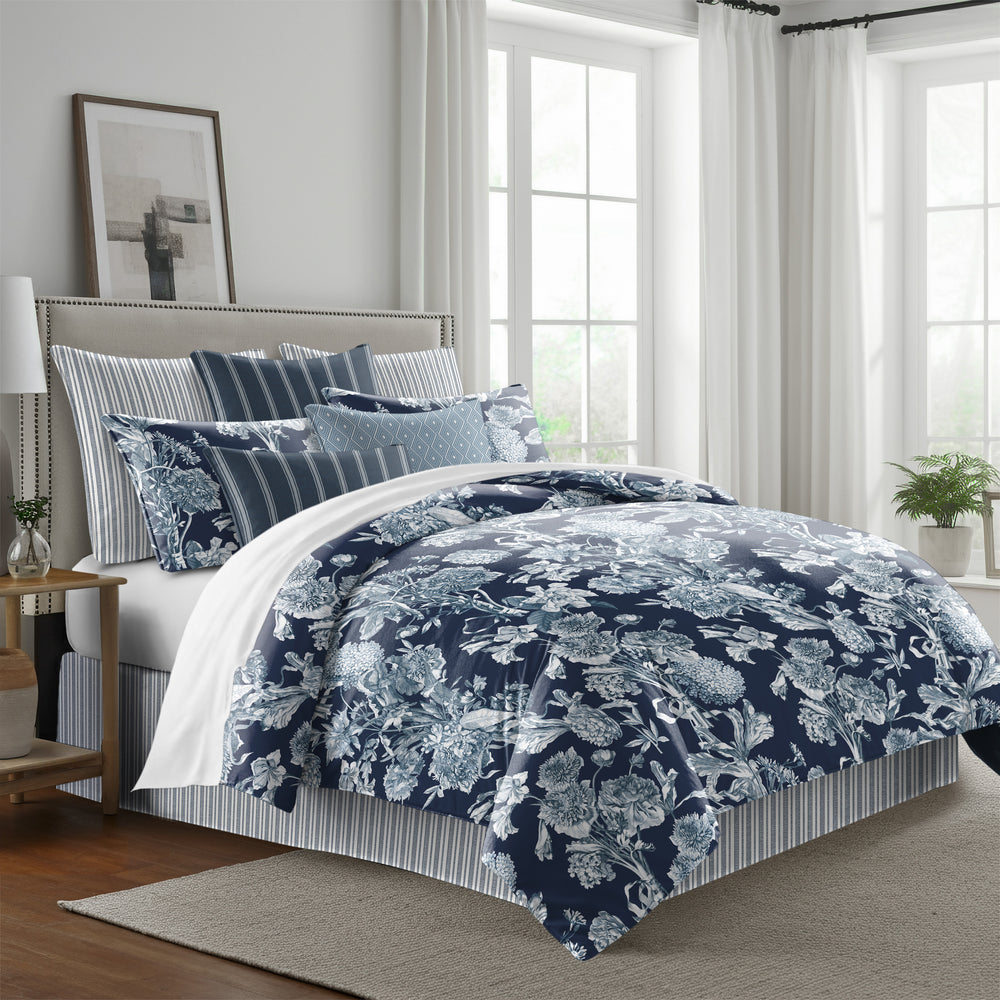 Alexandria Indigo 8 Piece Duvet Cover Set Duvet Covers By Colcha Linens