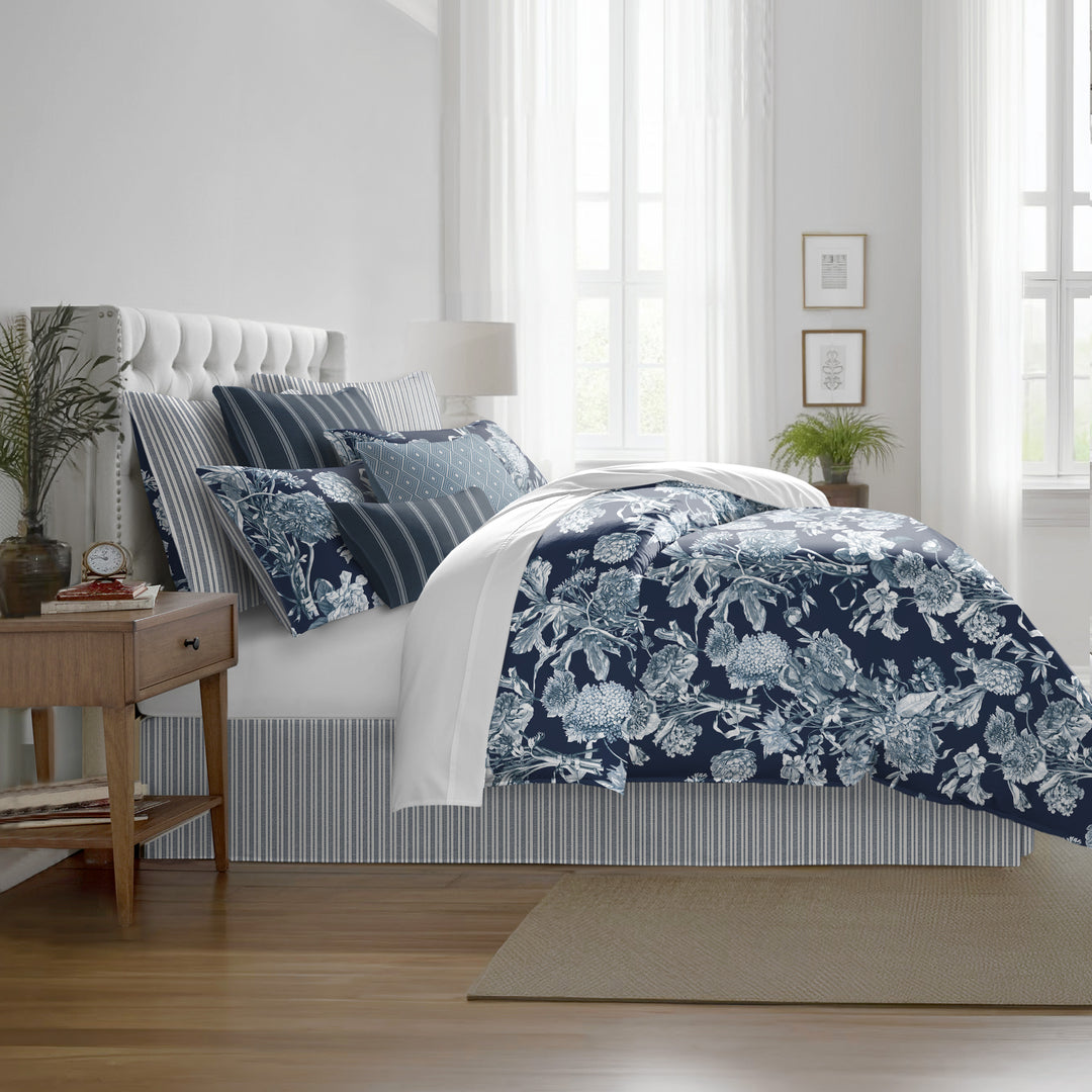 Alexandria Indigo 8 Piece Duvet Cover Set Duvet Covers By Colcha Linens