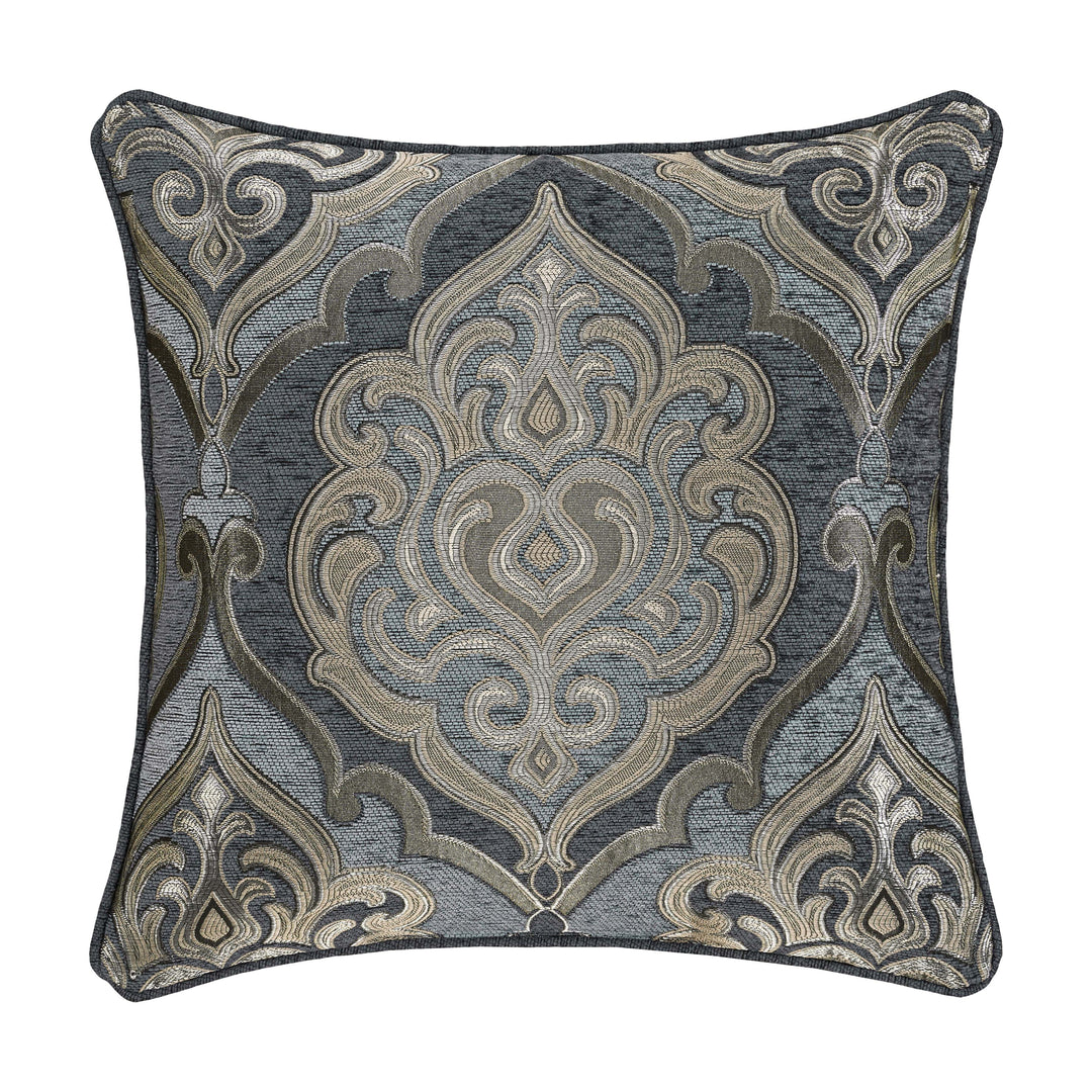 Amici Powder Blue Square Decorative Throw Pillow 20" x 20" Throw Pillows By J. Queen New York