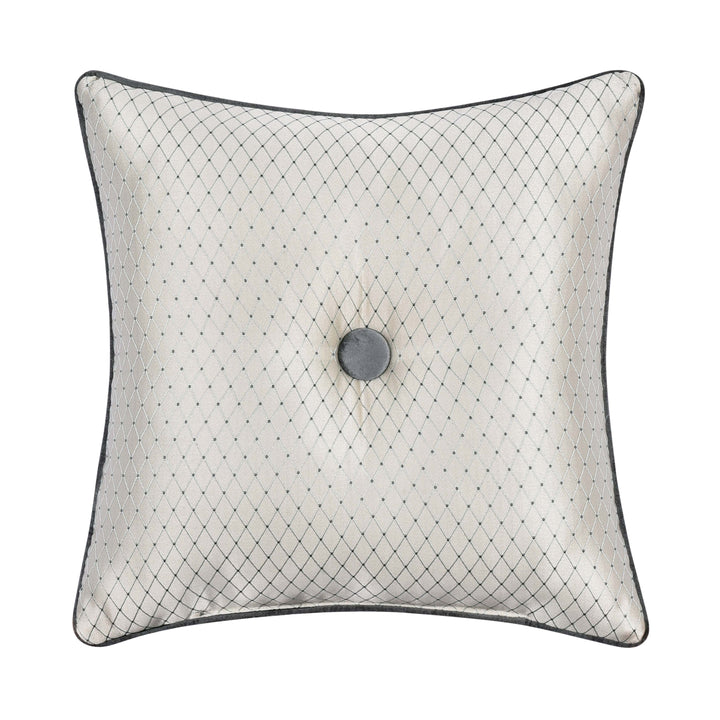Annabelle Silver Square Decorative Throw Pillow 18" x 18" Throw Pillows By J. Queen New York