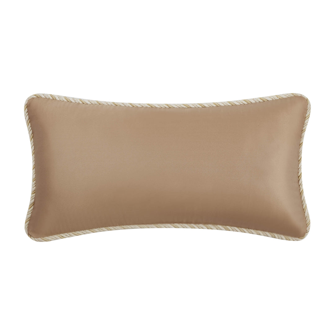 Ansonia Ivory/Gold Oblong Decorative Throw Pillow 24" x 12"