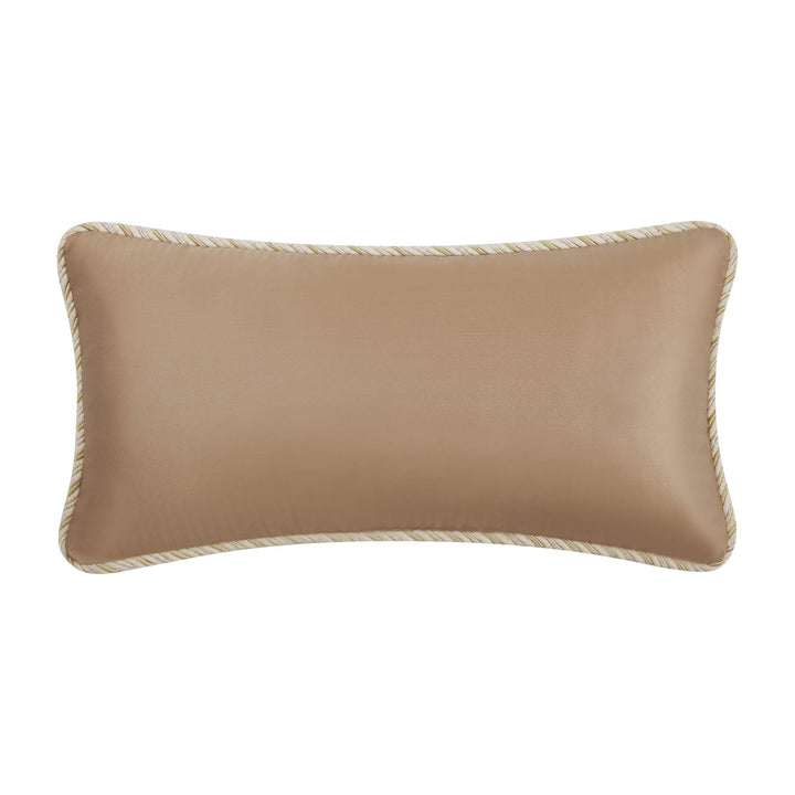 Ansonia Ivory/Gold Oblong Decorative Throw Pillow 24" x 12"