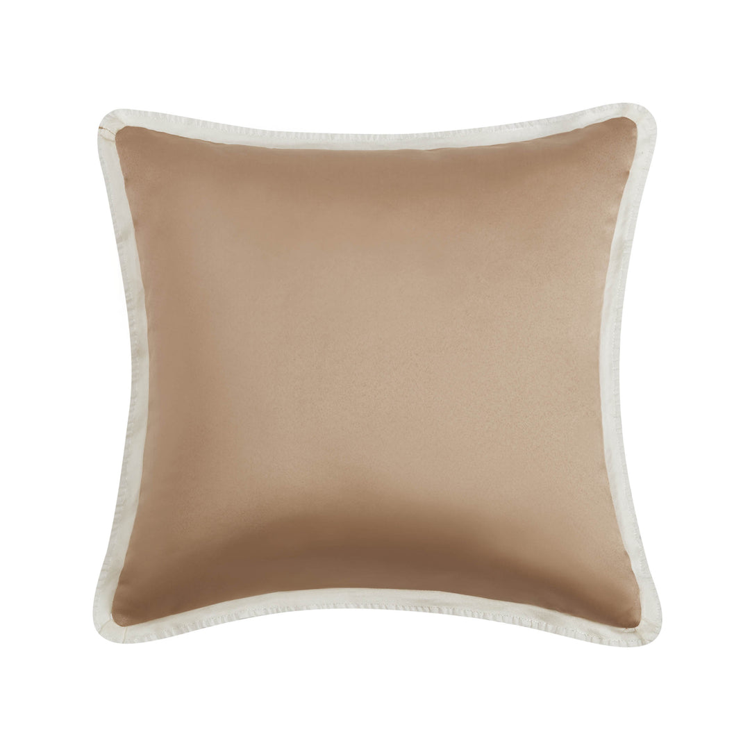 Ansonia Ivory/Gold Square Decorative Throw Pillow 16" x 16"