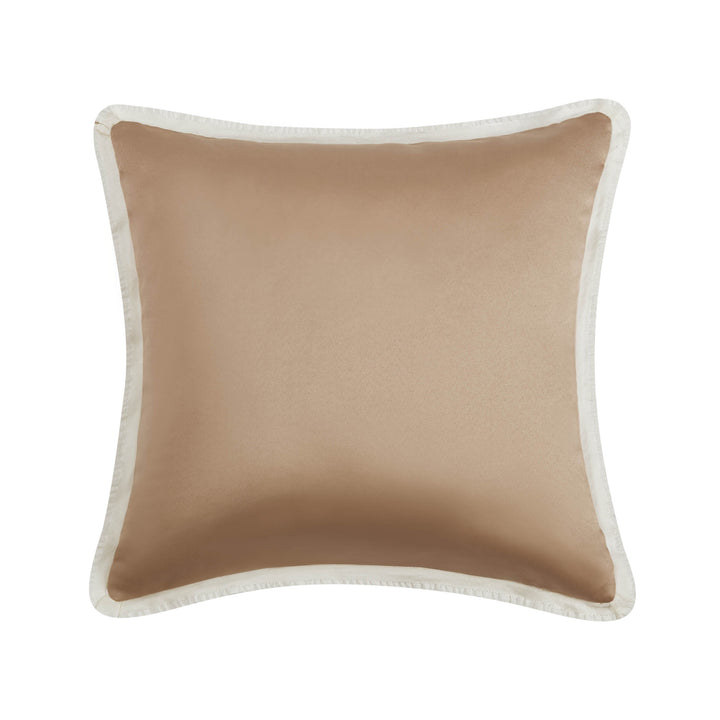 Ansonia Ivory/Gold Square Decorative Throw Pillow 16" x 16"