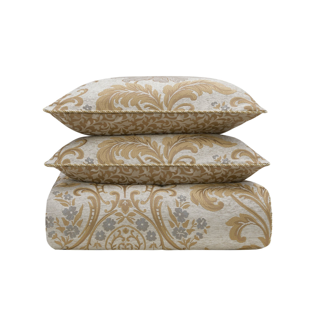Ansonia Ivory/Gold 3 Piece Comforter Set