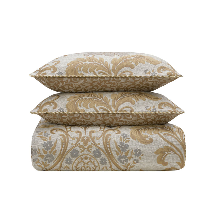 Ansonia Ivory/Gold 3 Piece Comforter Set