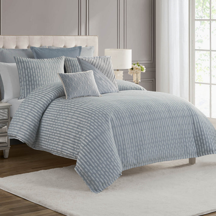 Aretha Blue 3 Piece Comforter Set