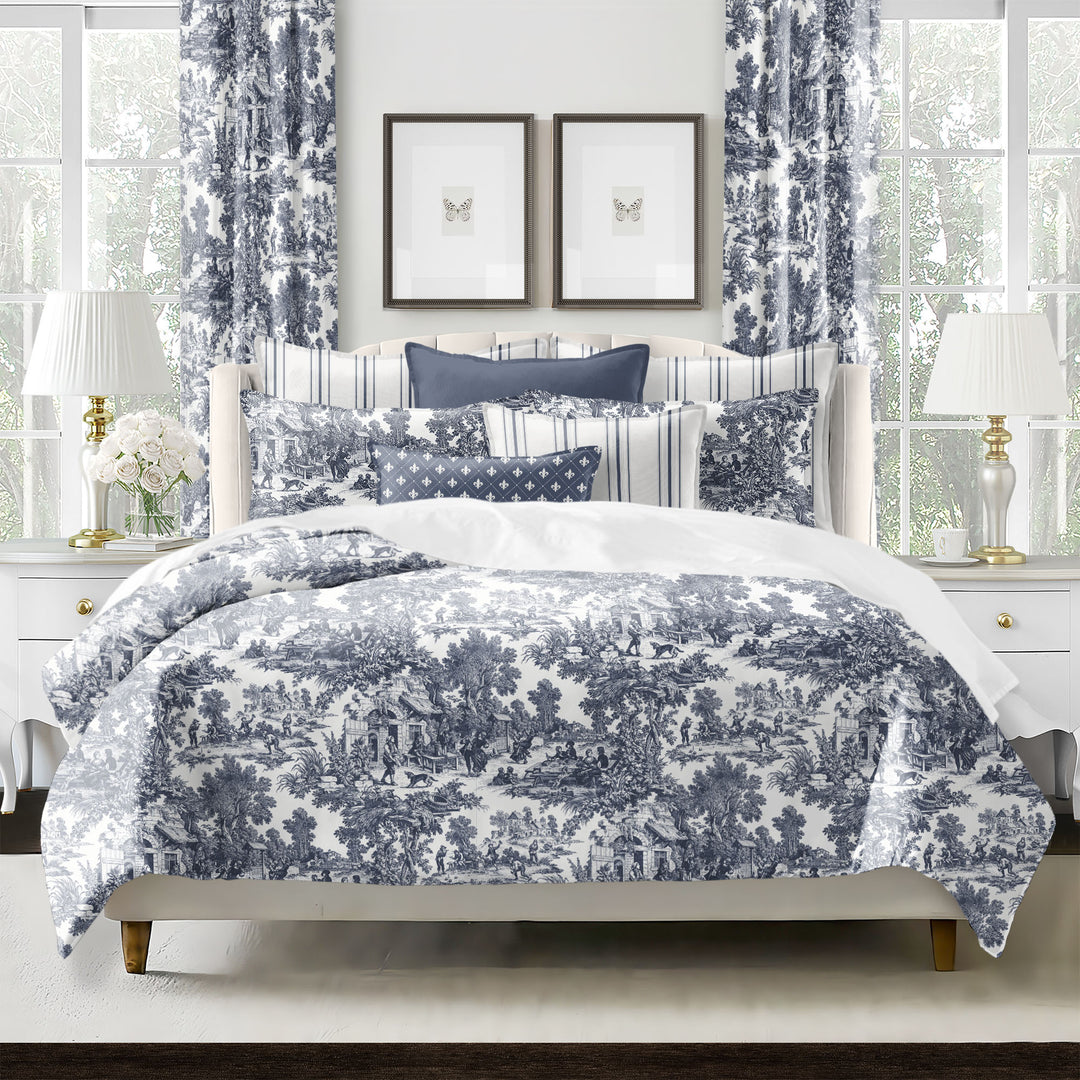 Au Village Toile Denim 8 Piece Coverlet Set Coverlet By Colcha Linens