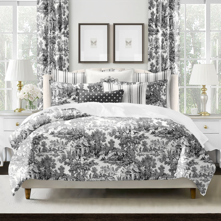 Au Village Toile Ebony 8 Piece Comforter Set Comforter Sets By Colcha Linens