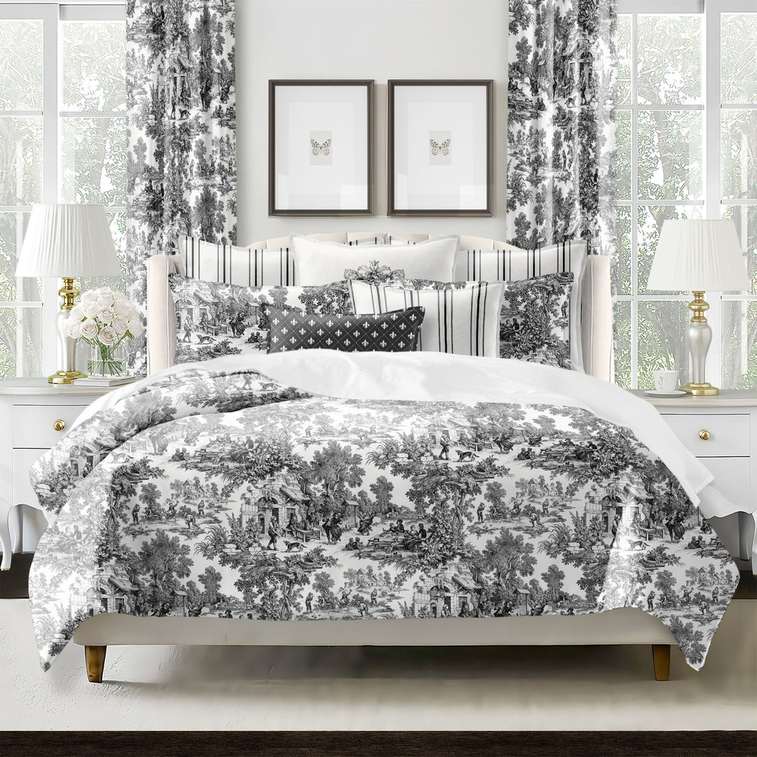 Au Village Toile Ebony 8 Piece Duvet Cover Set Duvet Covers By Colcha Linens