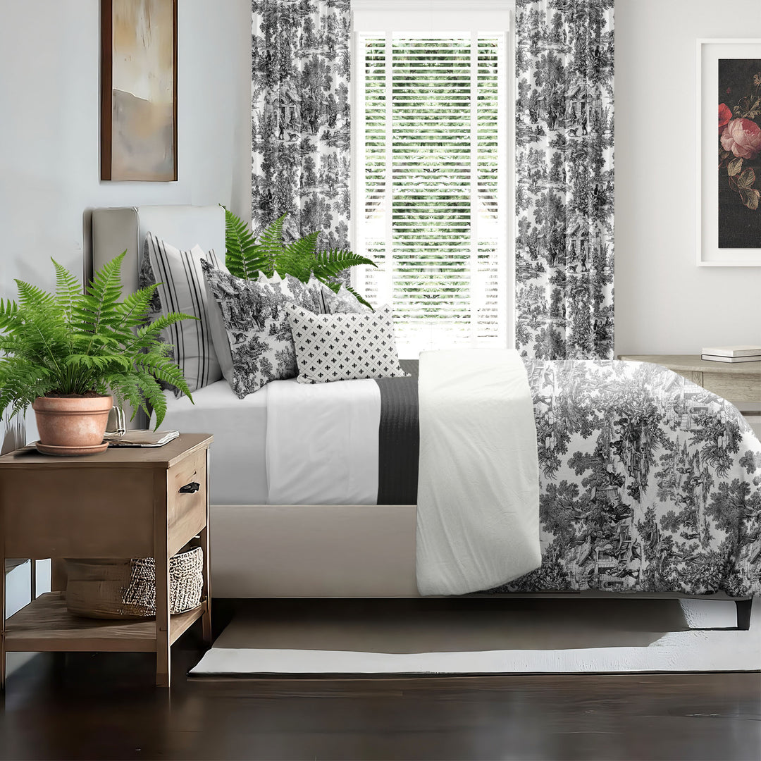 Au Village Toile Ebony 8 Piece Duvet Cover Set Duvet Covers By Colcha Linens