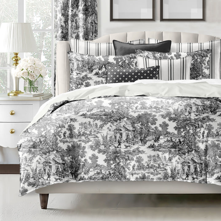 Au Village Toile Ebony 8 Piece Comforter Set Comforter Sets By Colcha Linens