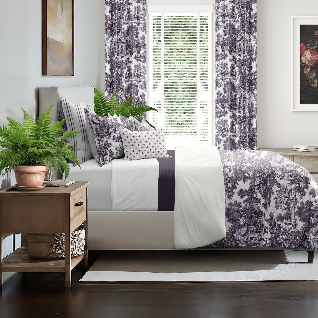 Au Village Toile Eggplant 8 Piece Duvet Cover Set Duvet Covers By Colcha Linens