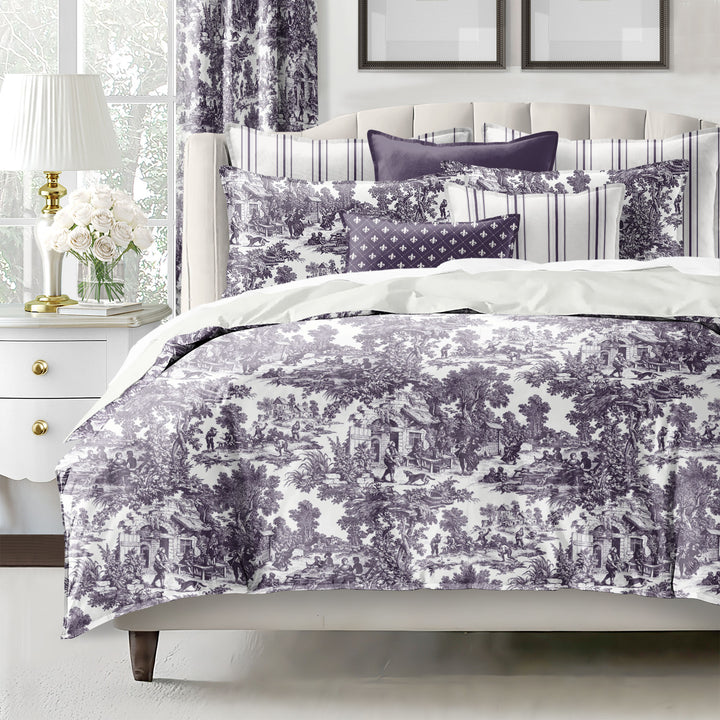 Au Village Toile Eggplant 8 Piece Coverlet Set Coverlet By Colcha Linens