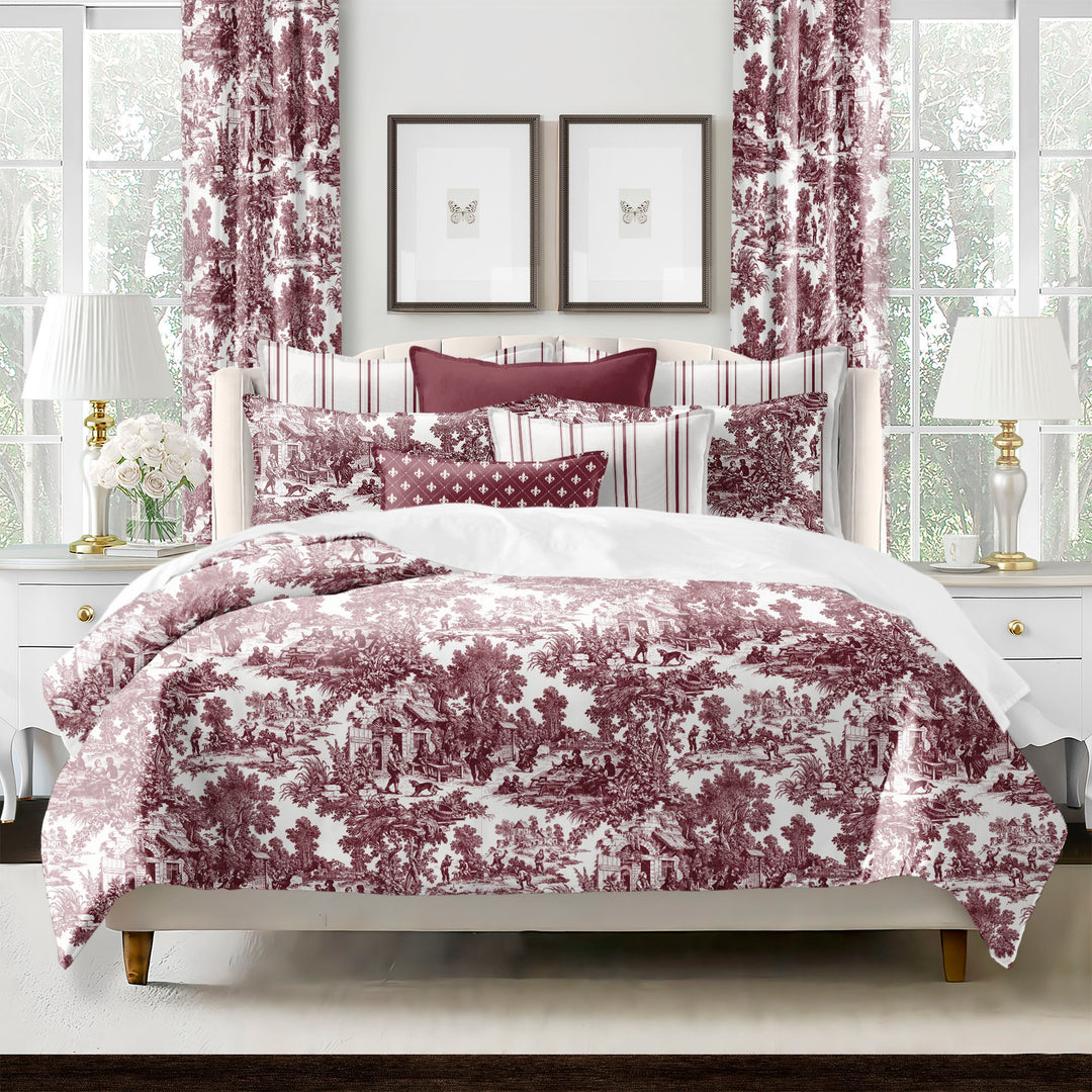 Au Village Toile Merlot 8 Piece Duvet Cover Set Duvet Covers By Colcha Linens