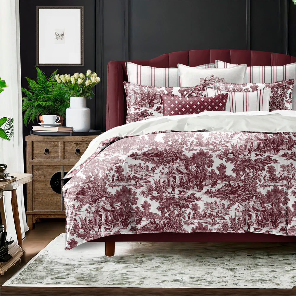 Au Village Toile Merlot 8 Piece Comforter Set Comforter Sets By Colcha Linens