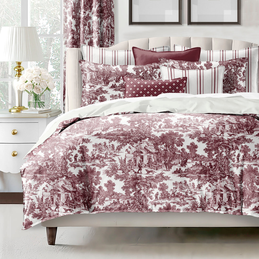 Au Village Toile Merlot 8 Piece Comforter Set Comforter Sets By Colcha Linens