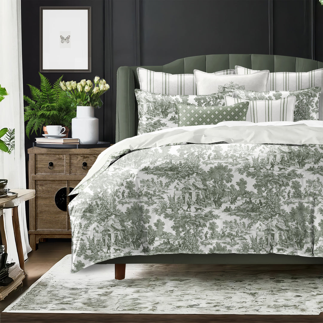 Au Village Toile Sweet Grass 8 Piece Duvet Cover Set Duvet Covers By Colcha Linens