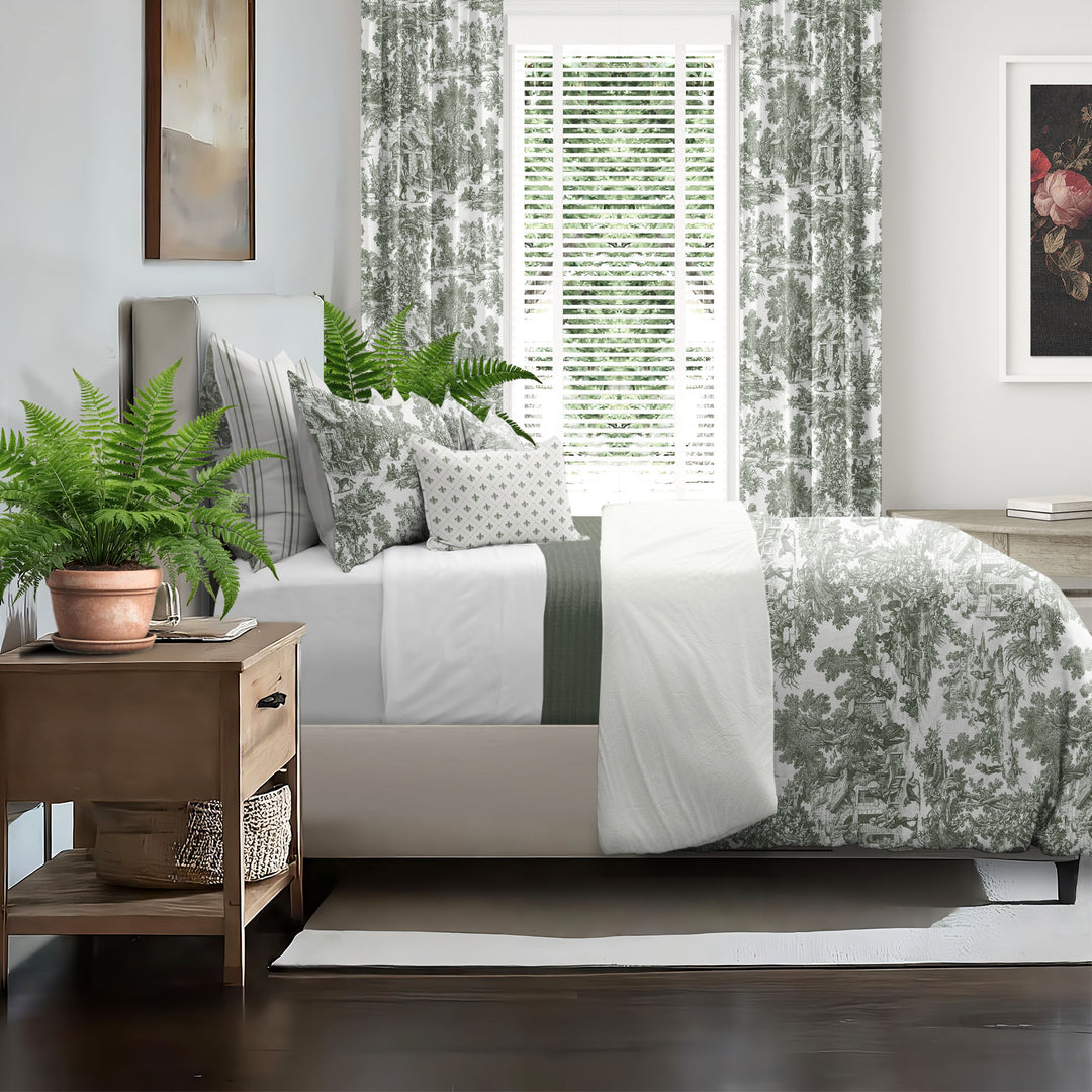 Au Village Toile Sweet Grass 8 Piece Comforter Set Comforter Sets By Colcha Linens