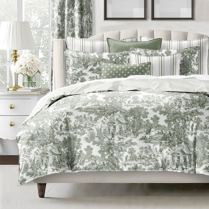 Au Village Toile Sweet Grass 8 Piece Comforter Set Comforter Sets By Colcha Linens