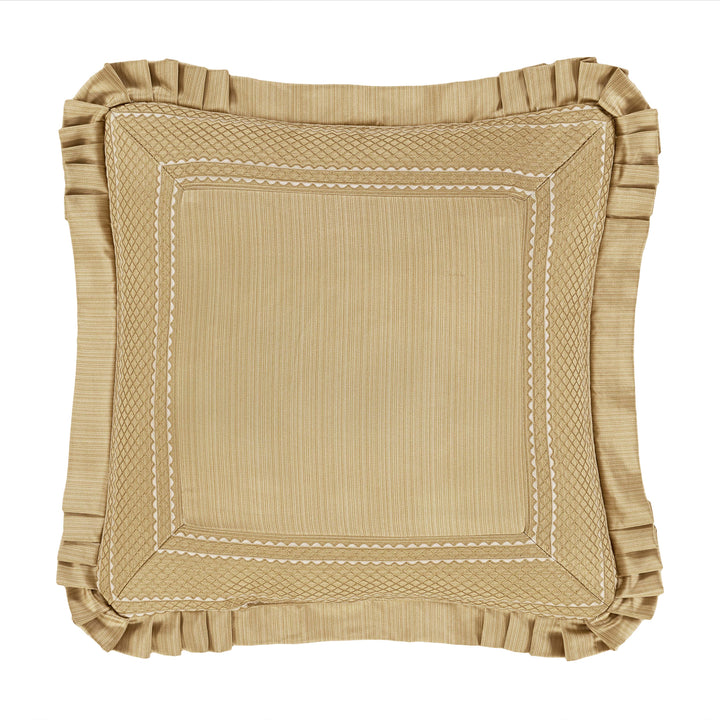 Aurelia Gold Square Decorative Throw Pillow 20" x 20" Throw Pillows By J. Queen New York